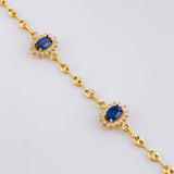 Pulso GC Óvalos Tupidos Zafiros 1qts 3.9g / 18.5cm / 3.15mm Oro Amarillo 18K