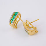 Candongas Imperial Esmeraldas 72pts Diamantes 18pts 4.35g / 1.5cm Oro Amarillo 18K