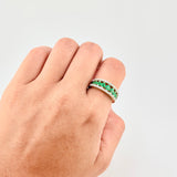 Anillo Imperial Esmeralda 82pts Diamante 25pts 4.25g / T7 Oro Amarillo 18K