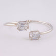 Pulso Aro Doble Cubo Diamantes 3.4qts 10g / 18.05cm / 2.95mm Oro Blanco 18K