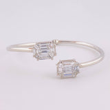 Pulso Aro Doble Cubo Diamantes 3.4qts 10g / 18.05cm / 2.95mm Oro Blanco 18K