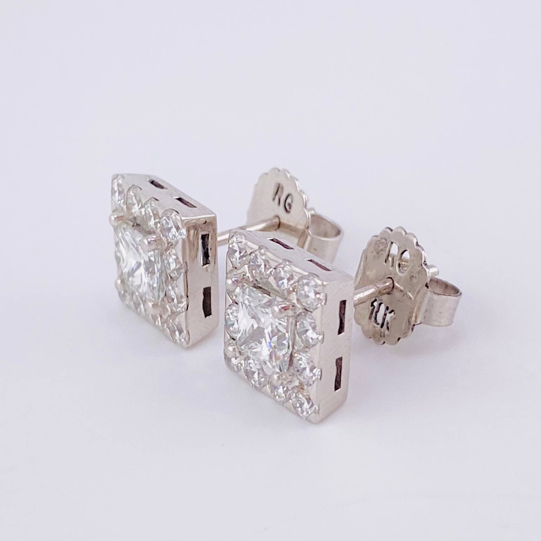 Topos Cubo Diamantes 2.2qts 6.3g / 10.25mm Oro Blanco 18K