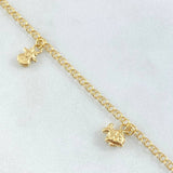 Tobillera Aro Seguido Dije 3.75gr / 25cm / Oro Amarillo 18K