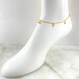 Tobillera Aro Seguido Dije 3.4gr / 25.5cm / Oro Amarillo 18K