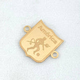 Herraje Escudo America De Cali 0.9gr / 1.9cm / Oro Amarillo 18K ©
