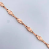 Pulso Rustico Eslabon 4.75gr / 21.2cm / 5.2mm Diamantado Oro Rosa 18K $