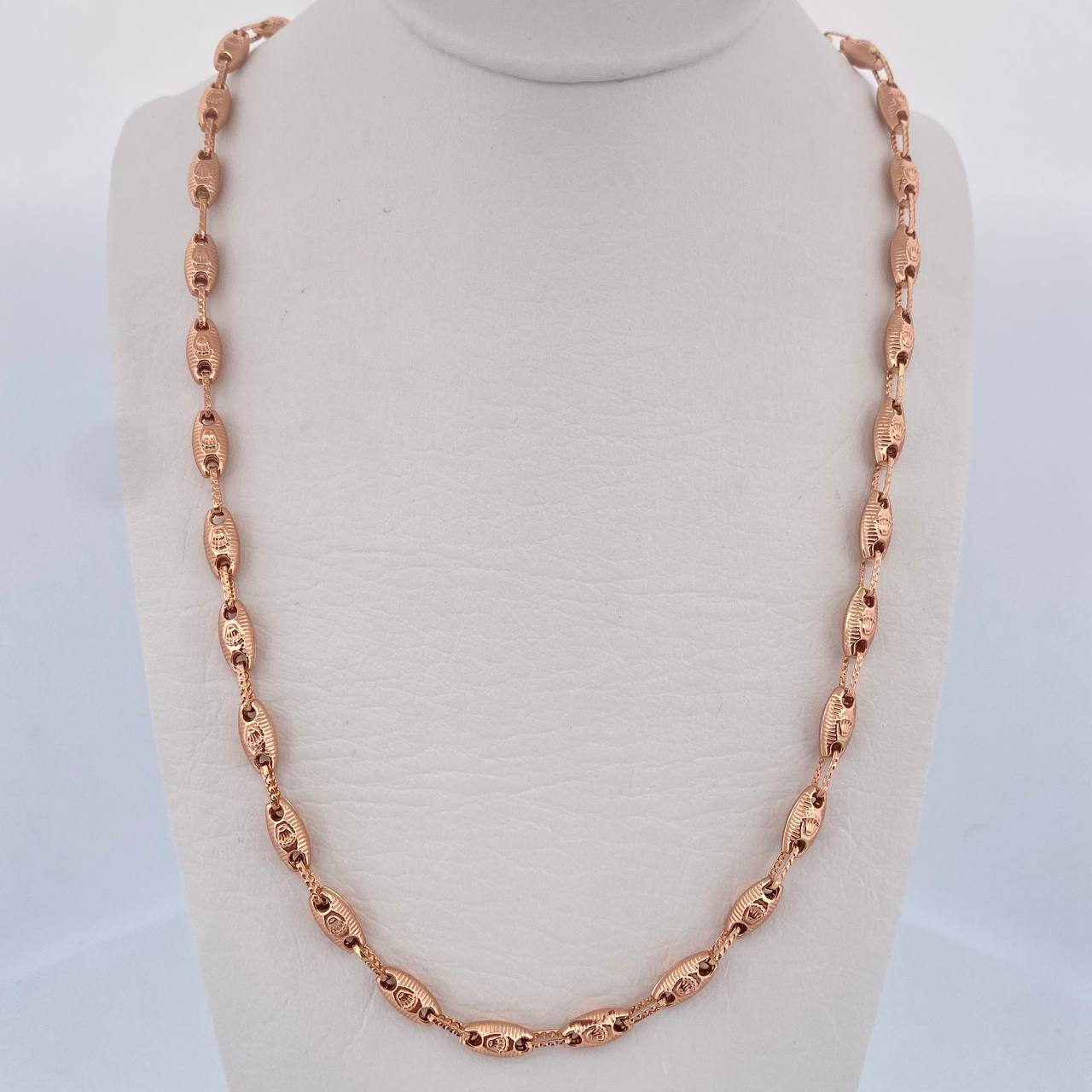 Cadena Rustica Eslabon 10.85gr / 60.3cm / 4.2mm Corona RX Rayada  Oro Rosa 18K $