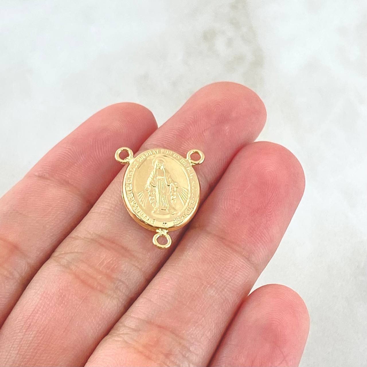 Herraje Crucero Virgen Milagrosa 1.05gr / 2cm / Oro 18K