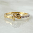 Anillo Fé 1.85gr / T7 1/2 / Dos Oros Amarillo Blanco 18K