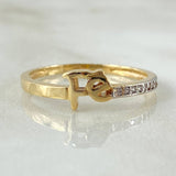 Anillo Fé 1.85gr / T7 1/2 / Dos Oros Amarillo Blanco 18K