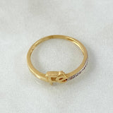 Anillo Fé 1.85gr / T7 1/2 / Dos Oros Amarillo Blanco 18K