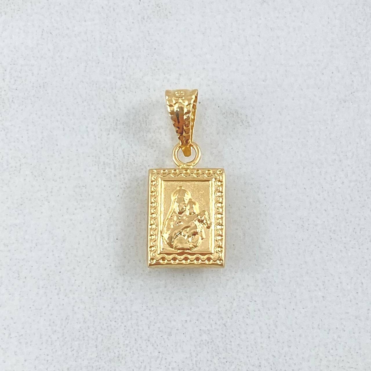 Dije Sagrado Corazon De Jesus 0.5gr / 1.6cm /  Virgen Del Carmen Oro Amarillo 18K