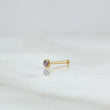 Piercing Chispa Fija Bisel 0.1gr / 1cm / Circon Rosado Oro Amarillo 18K (Joya)
