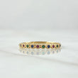 Anillo Linea De Ojos 1.4gr / T7 / Circones Multicolor Oro Amarillo 18K *