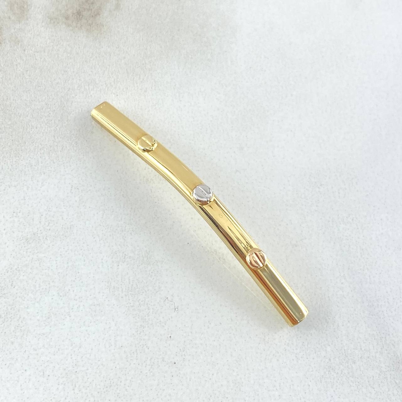 Herraje Cilindro Trio De Clavos 0.7gr / 4cm / Liso Tres Oros 18K