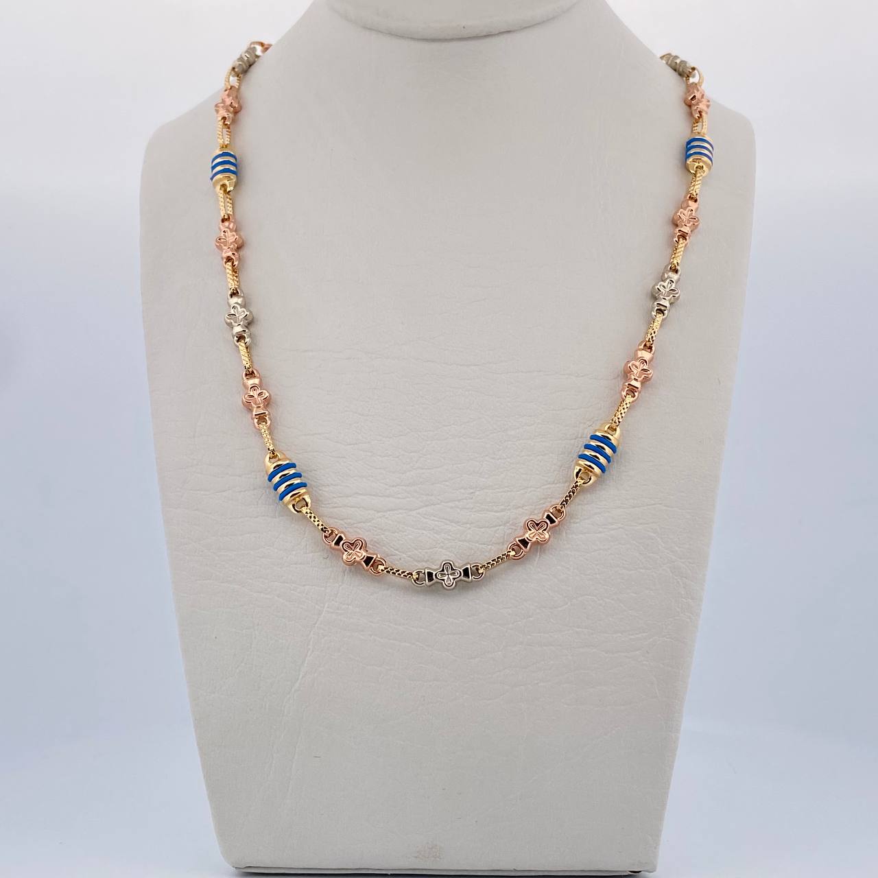 Cadena Rustica Flores 12.45gr / 60cm / Oro 18K $