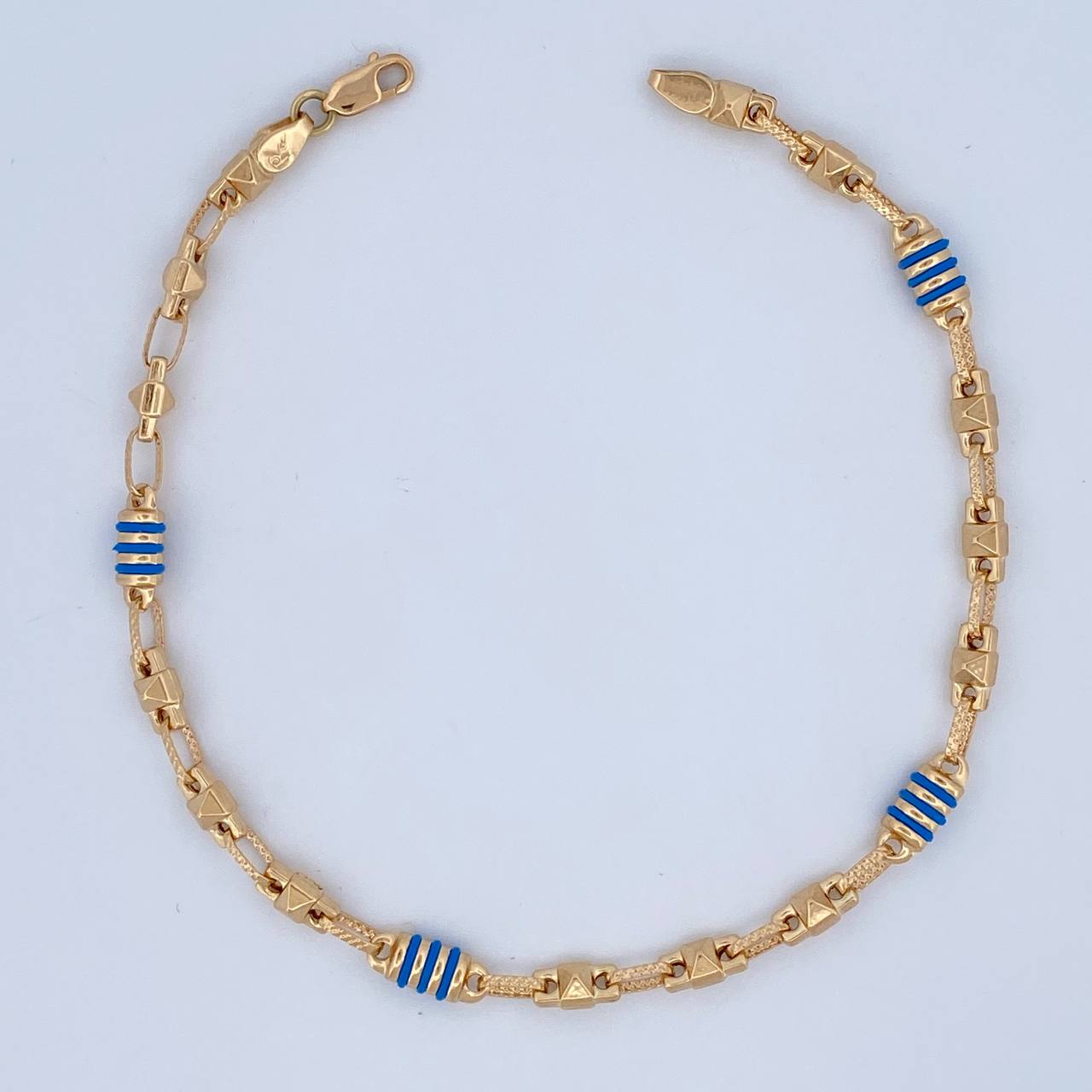 Tobillera Rustica Rombo 6.45gr / 25cm / Oro 18K $