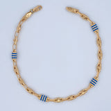 Tobillera Rustica Rombo 6.45gr / 25cm / Oro 18K $