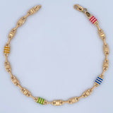 Tobillera Eslabón Punteado 6.4gr / 25cm / Oro 18K $
