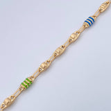 Tobillera Eslabón Punteado 6.4gr / 25cm / Oro 18K $