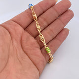 Tobillera Eslabón Punteado 6.4gr / 25cm / Oro 18K $