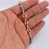 Tobillera Eslabón Barril  6.95gr / 25cm / Oro 18K $