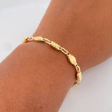 Pulso Eslabón Diamantado 6.05gr / 22cm / Oro 18K $