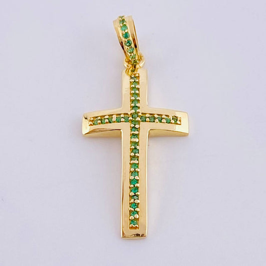 Dije Cruz Curva Abultada 2.45gr / 3.6cm / Oro Amarillo 18K