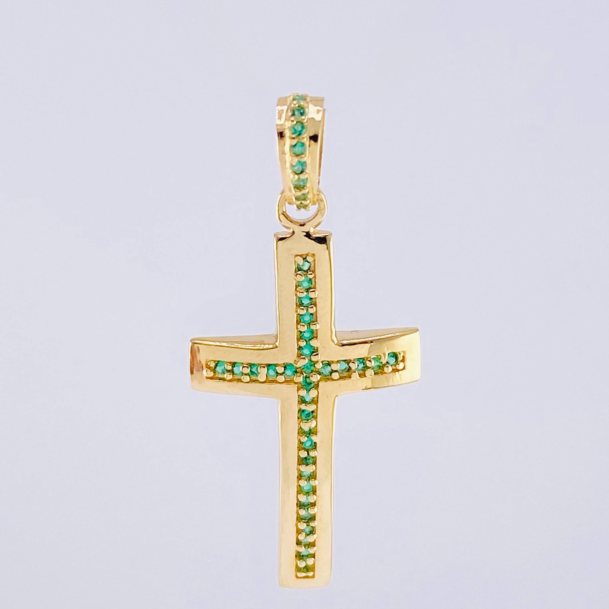 Dije Cruz Curva Abultada 2.45gr / 3.6cm / Oro Amarillo 18K