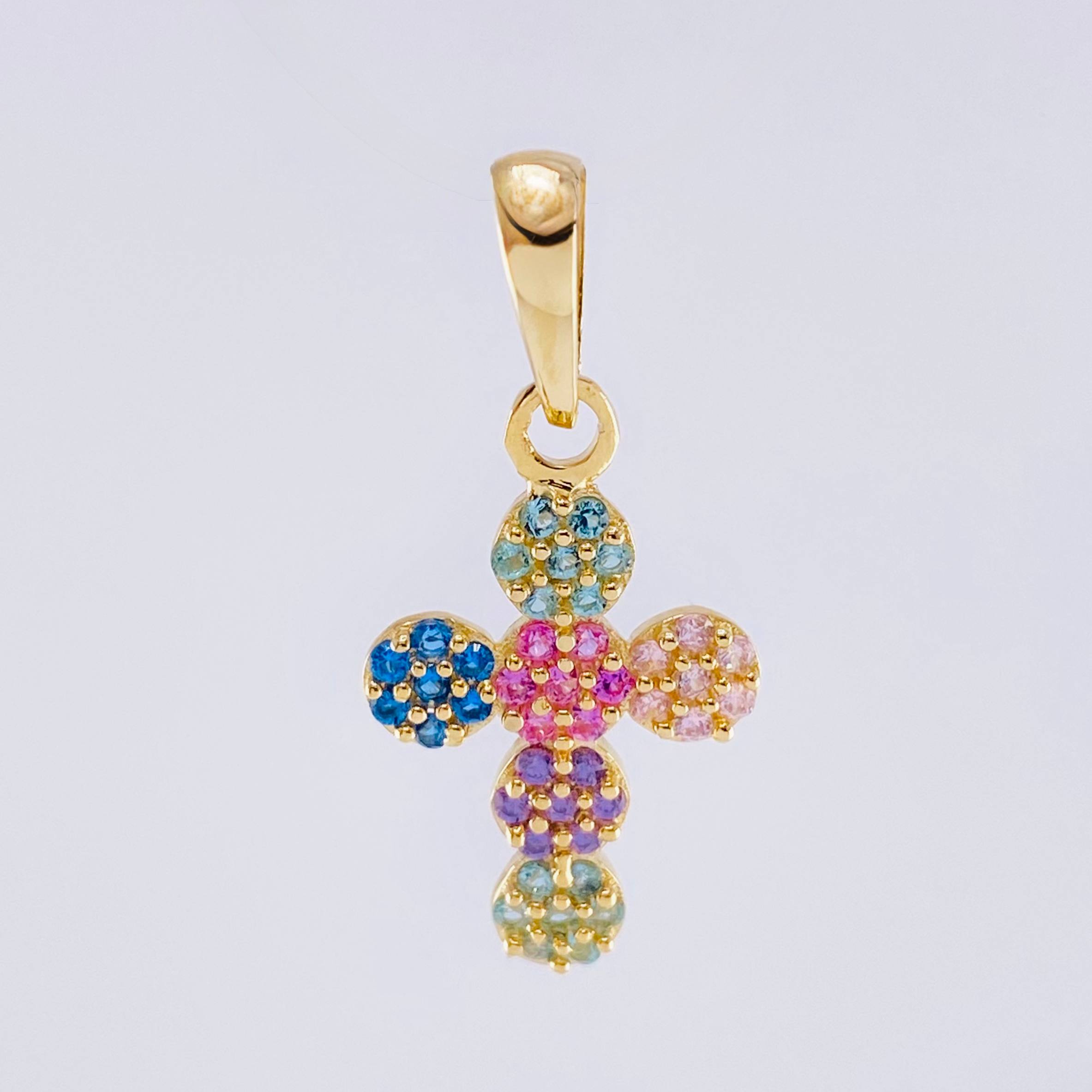 Dije Cruz Tupida 1.65gr / 2.5cm / Oro Amarillo 18K