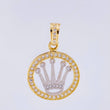 Dije Corona Rx 2.7gr / 2.7cm / Dos Oros Amarillo Blanco 18K