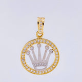 Dije Corona Rx 2.7gr / 2.7cm / Dos Oros Amarillo Blanco 18K