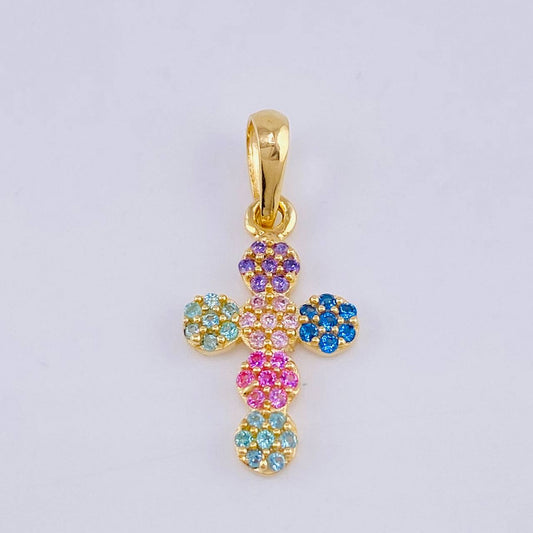 Dije Cruz Tupida 1.8gr / 2.4cm / Oro Amarillo 18K