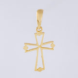 Dije Cruz Puntas Diamantes 1.2gr / 3cm / Oro Amarillo 18K *