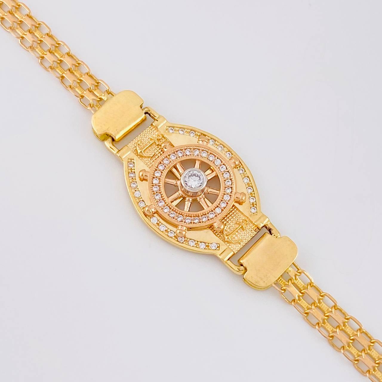 Pulso Chino Correa Timon Ancla 12.35g / 20cm / 5.1mm Oro Rosa 18K