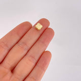 Herraje Trébol Diamantado 0.6g / 0.9cm Oro Amarillo 18K