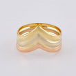 Anillo Tres Lineas Enlazadas 2.1 g / T7 Tres Oros 18K
