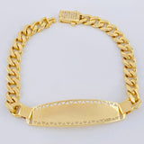 Pulso Cubano Placa Tribal 12.6 g / 21.6 cm / 6.3 mm Oro Amarillo 18K