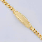 Pulso Cubano Placa Tribal 12.6 g / 21.6 cm / 6.3 mm Oro Amarillo 18K