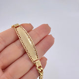 Pulso Cubano Placa Tribal 12.6 g / 21.6 cm / 6.3 mm Oro Amarillo 18K