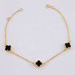 Pulso Modulable Trebol Onix Negro 2.3 g / 18.2 cm - 16.5 cm / 1.36 mm Oro Amarillo 18K