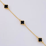 Pulso Modulable Trebol Onix Negro 2.3 g / 18.2 cm - 16.5 cm / 1.36 mm Oro Amarillo 18K