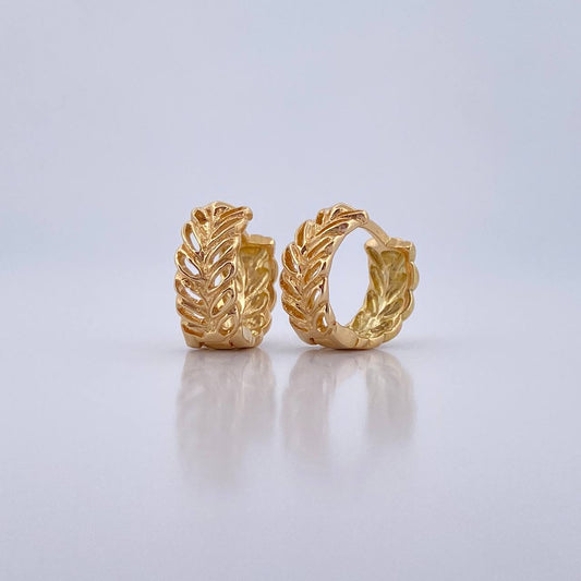 Candongas Hojas 3.8gr / 1.2cm / Oro 18K $