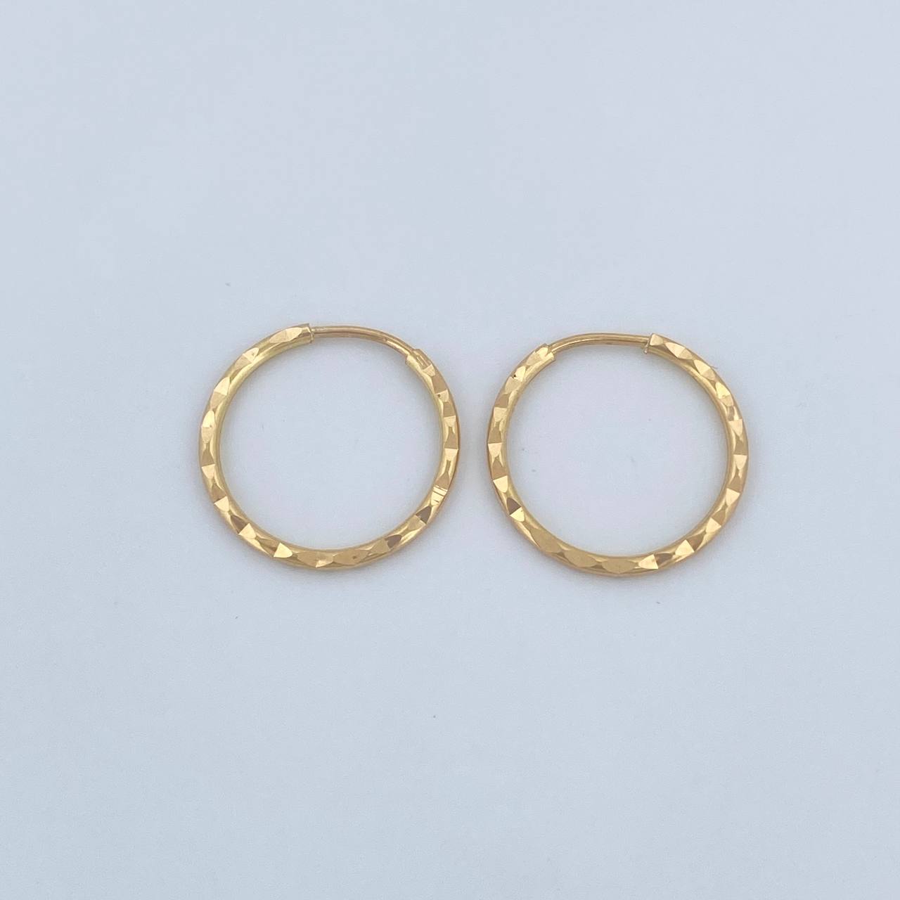 Candongas Aro Rayado 0.75gr / 1.1cm / Diamantado  Oro Amarillo $