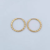 Candongas Aro Rayado 0.7gr / 1.1cm / Diamantado  Oro Amarillo $