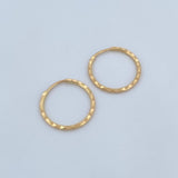 Candongas Aro Rayado 0.7gr / 1.1cm / Diamantado  Oro Amarillo $