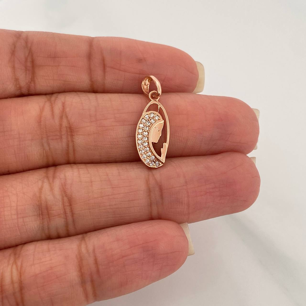 Dije Virgen Maria 1.1gr / 2.5cm / Oro Rosa 18K %