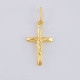 Dije Cruz Cristo Puntas Planas 0.4 g / 2 cm Oro Amarillo 18K