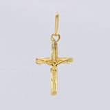 Dije Cruz Cristo Puntas Planas 0.4 g / 2 cm Oro Amarillo 18K