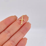 Dije Cruz Cristo Puntas Planas 0.4 g / 2 cm Oro Amarillo 18K